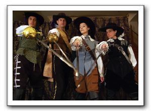 Ian Blackwell Rogers, John Morogiello, Bette Cassatt and Erin Steenson as Athos, Porthos, D’Artagnan and Aramis