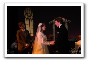 The Wedding - Editor Webb (Ian Blau) Emily (Virginia Tucker) and George (Jack Tokarz)