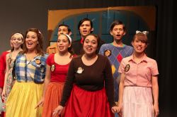 (Front row) Elizabeth Gunggoll, Katie Skinner, Emily Ustun, Lillann Pineda, Beth Burns (Back row) Matt Stover, Alex Wong, Ben Roberts