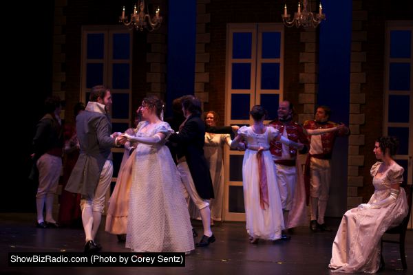 Grayson Owen (Mr. Bingley), Alyssa Bouma (Jane Bennet), Robert C. Mobley, Jim Cason, Caitlin McWethy (Elizabeth Bennet)