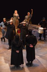 Kathleen Turner as Mother Courage and the cast